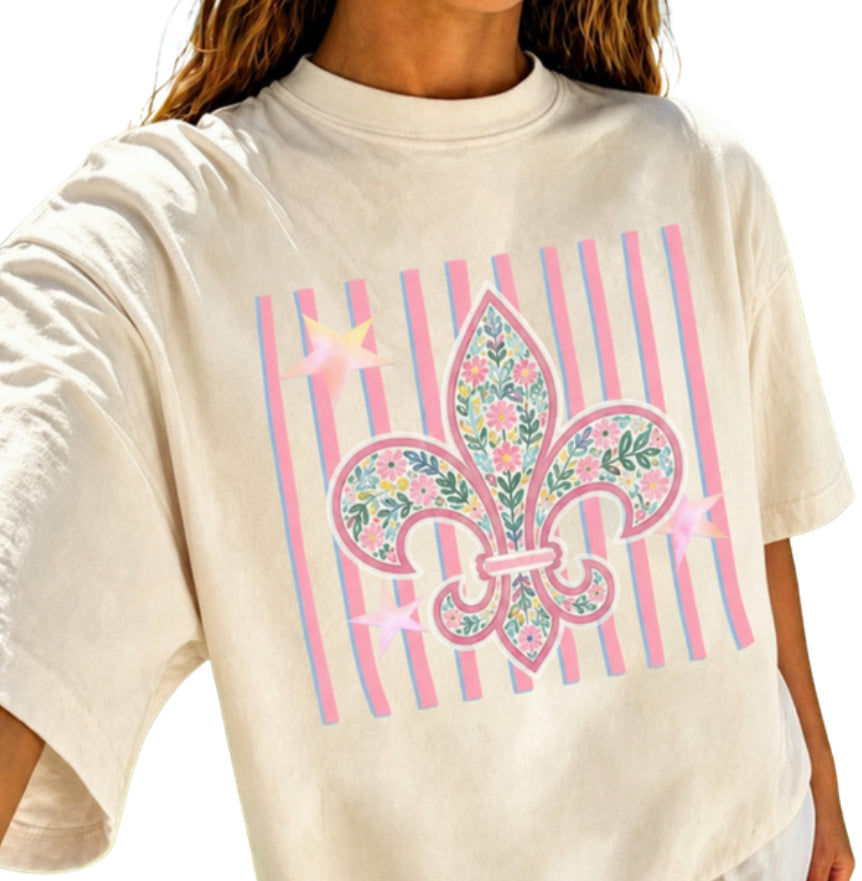Pink Striped Saints Tee