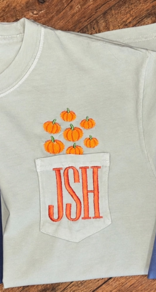 Seafoam Green Comfort Color Pumpkin Shirt