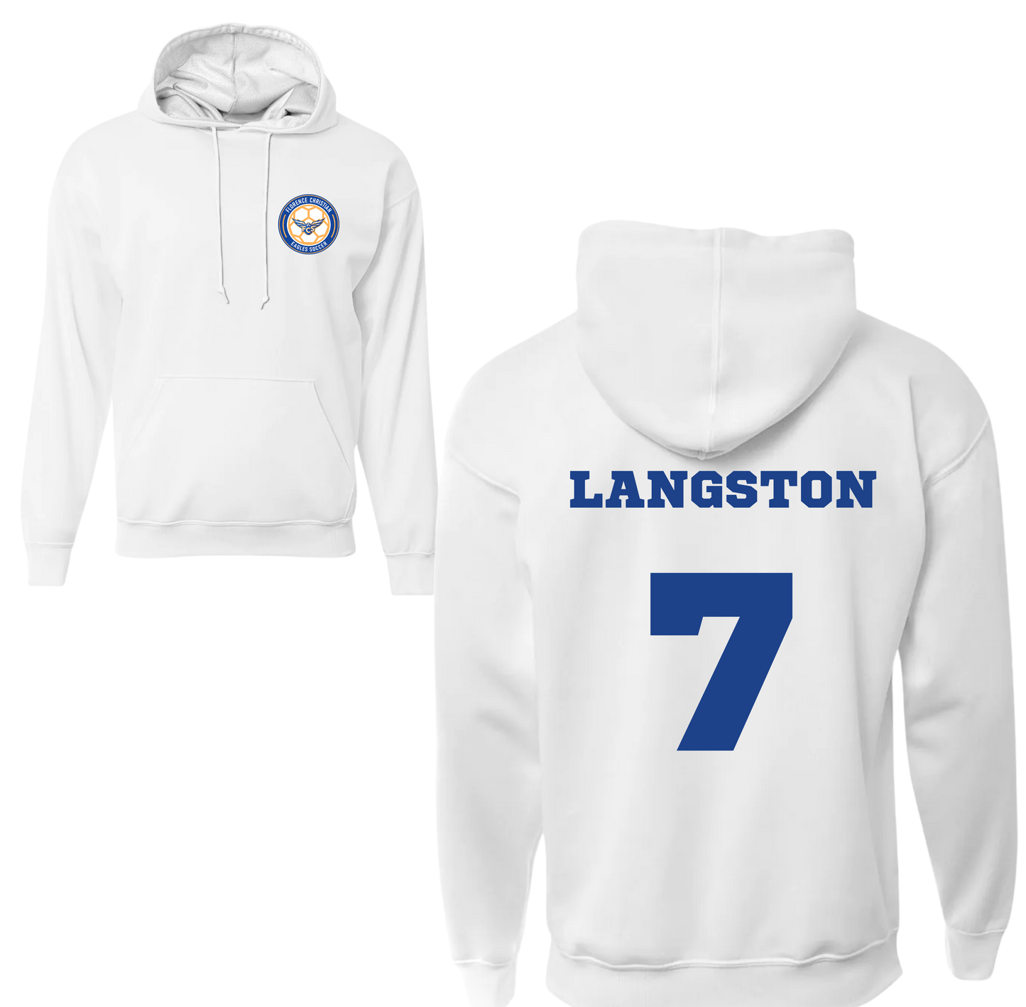 White Athletic Hoodie with Name/Number