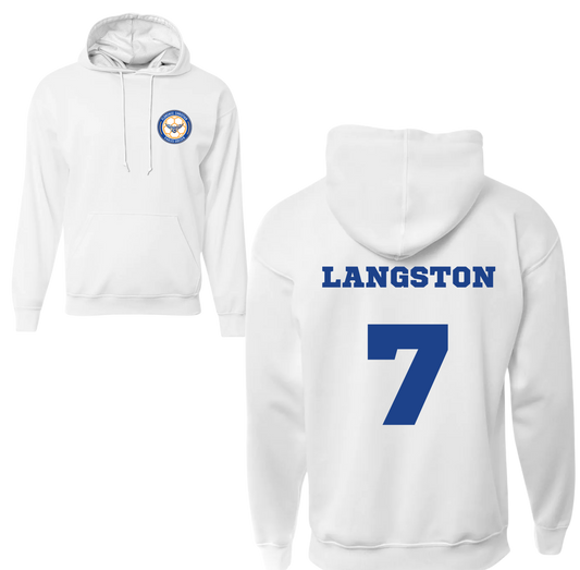 White Athletic Hoodie with Name/Number
